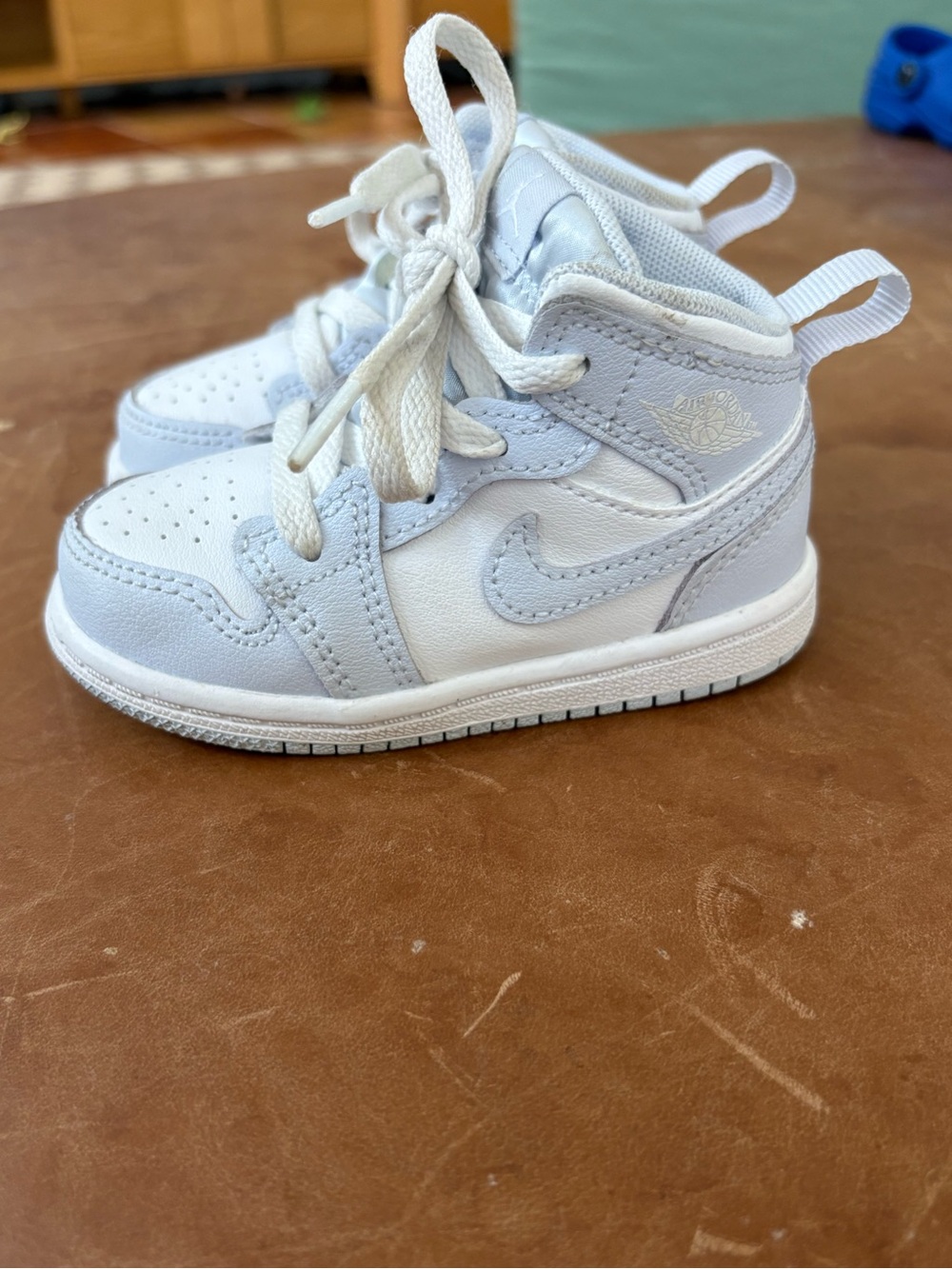 Nike Air Jordan 1 Mid Baby Toddler Sneakers 5C Grey Blue
